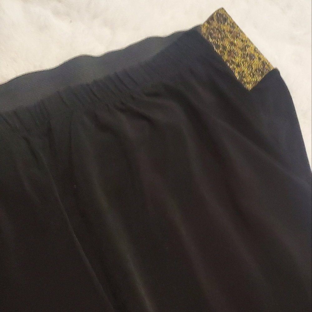 80s Black Strapless Dress with Leopard Print Accent - Picture 4 of 4